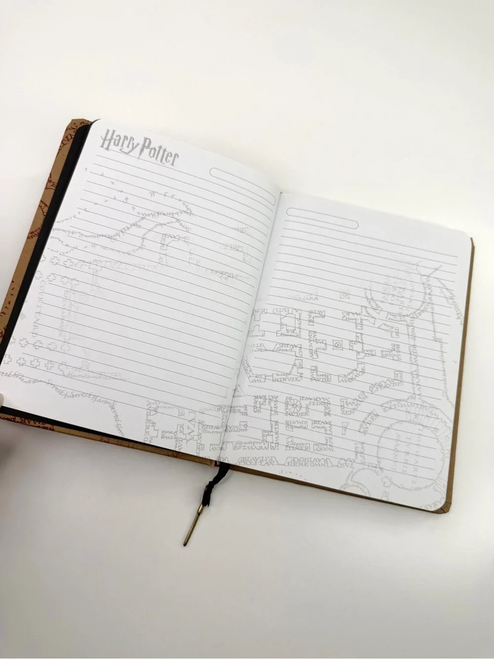 Harry Potter Marauders Map Lined Notebook Wand Charm Journal
